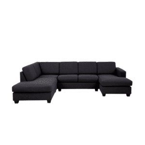 AALBORG U Sofa i mørkegrå | Højrevendt | Mørkegrå inkl. 2 Nakkestøtter