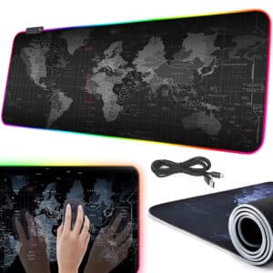 XXL Gaming musemåtte med LED Baggrundsbelysning 80×30 cm