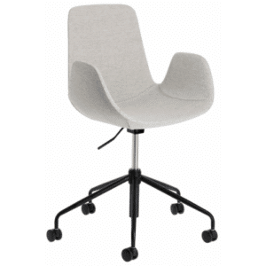 Yasmin kontorstol i polyester H81 – 93 cm – Sort/Lysegrå